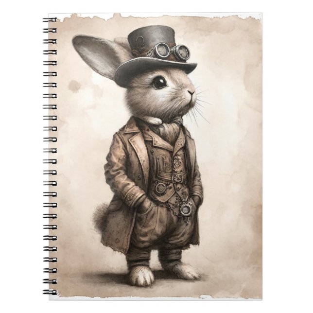 Carnet photo Spiral avec lapin Steampunk (Devant)