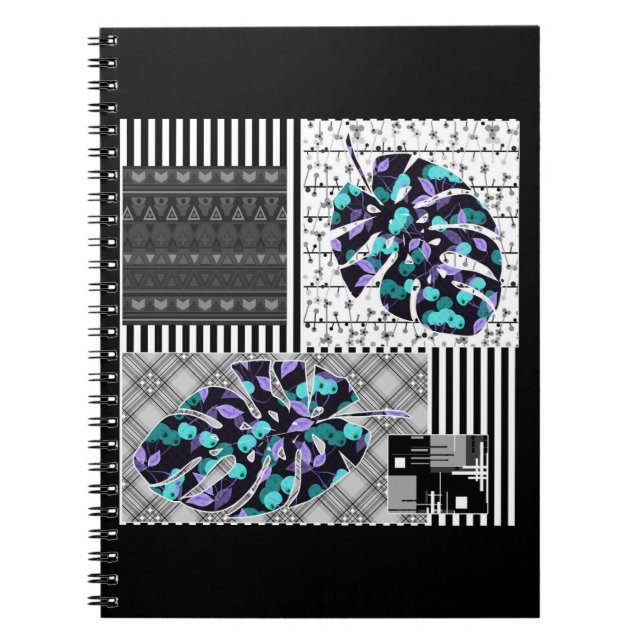 Carnet photo spirale Abstrait patchwork quilting (Devant)