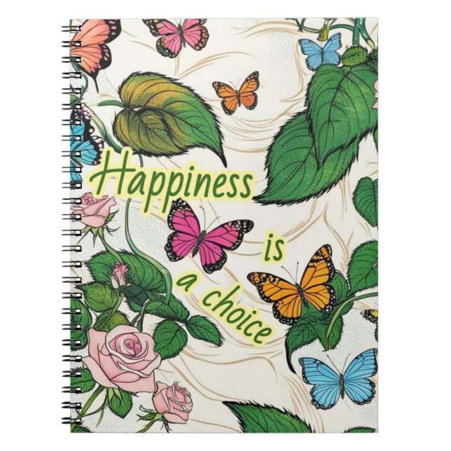 Carnet photo spirale avec papillons (Devant)