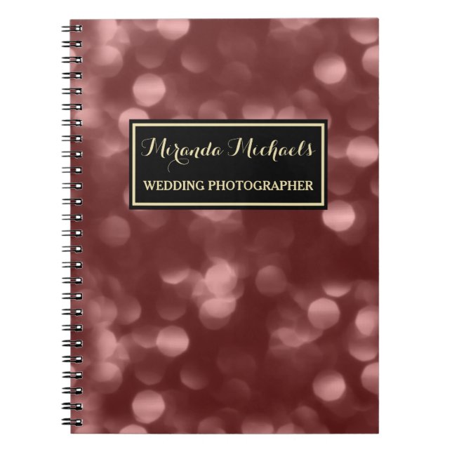 Carnet Photographe de mariage Marsala Bokeh (Devant)
