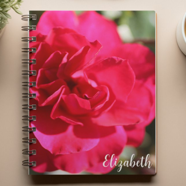 Carnet Photographie florale Élégante Rose Rose Personnali (Créateur téléchargé)
