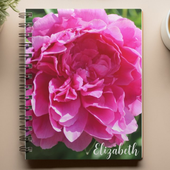 Carnet Photographie rose florale Elégant Peony Personnali (Créateur téléchargé)