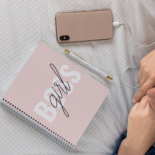 Carnet Phrase de la fille rose Pastel moderne (Créateur téléchargé)