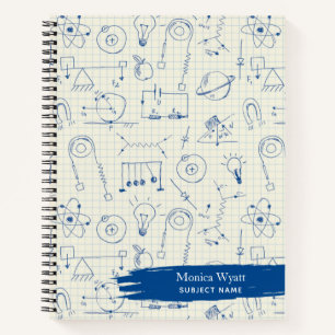Carnet Physique personnalisée Doodles Diagrammes Papier g