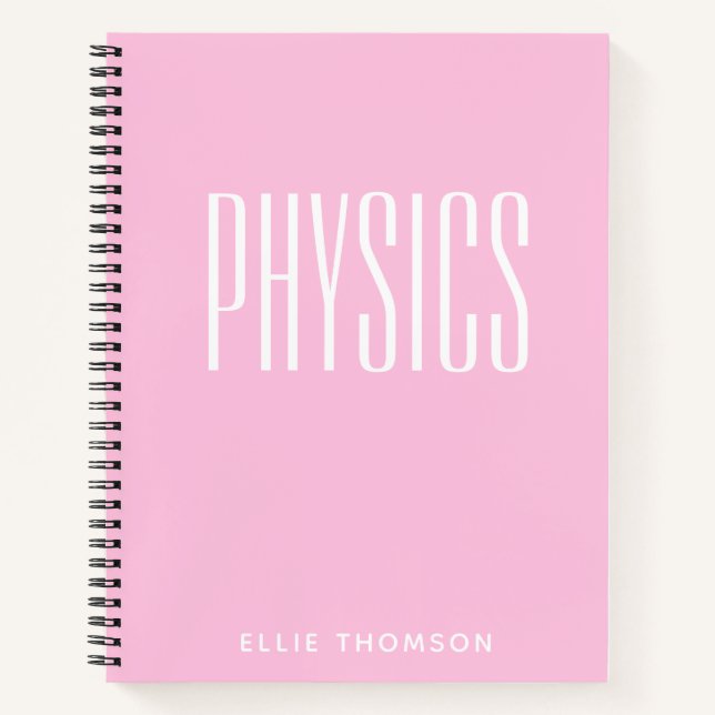Carnet Physique personnalisée Papier graphique rose simpl (Devant)