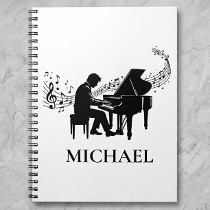 Carnet Pianiste Homme Personnalisé - Musique de Piano