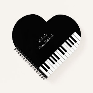 Carnet Piano à Queue en Forme de Cœur Musiciens Personnal
