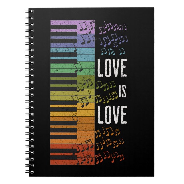 Carnet piano arc-en-ciel (Devant)