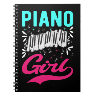 Carnet Piano Jouer Girl Musicien Instrument fille