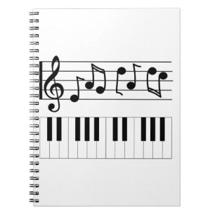Carnet Piano Keys and Musical Notes