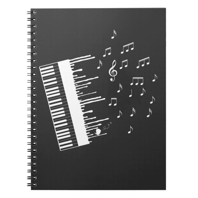 Carnet Piano Player Flying Music Notes Bird Pianist (Devant)