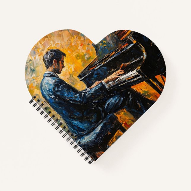 Carnet Piano Player - Peinture à l'huile (Devant)