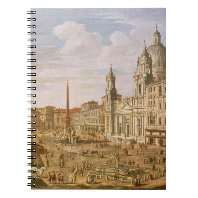 Carnet Piazza Navona, Rome, semblant du sud vers Palazzo (Devant)