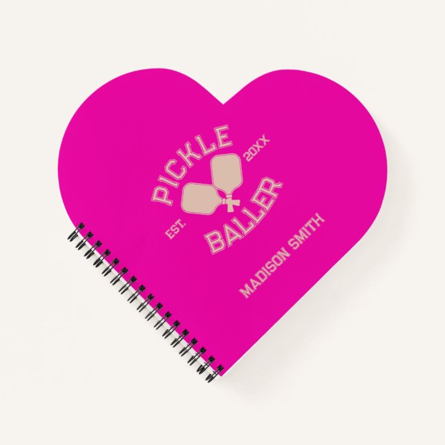 Carnet Pickle Baller Pickleball Collegiate Typographie (Devant)