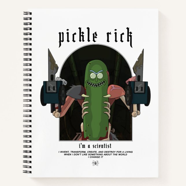 Carnet Pickle Rick - Je suis un scientifique Citation gra (Devant)