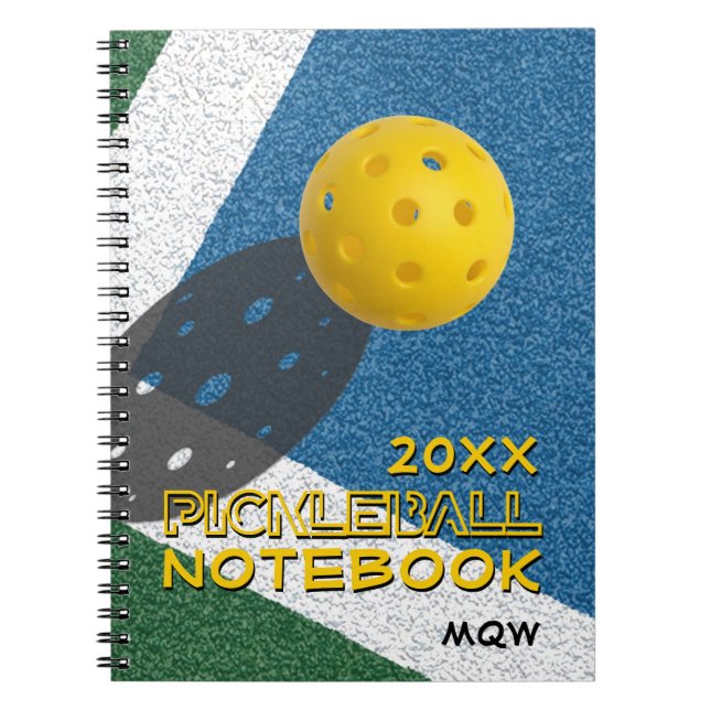 Carnet PICKLEBALL Monogramme Année au Choix (Devant)