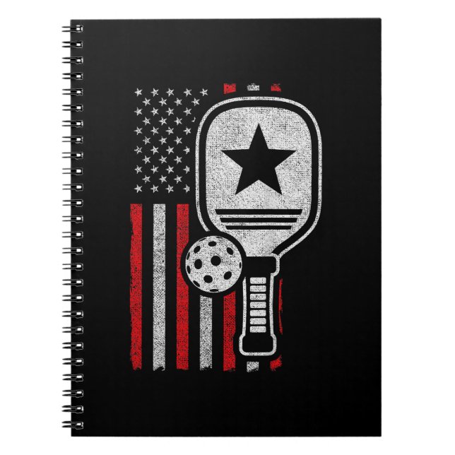 Carnet Pickleball Player - American Flag Pickleball - Pic (Devant)