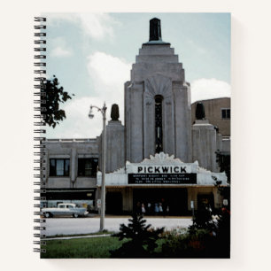 Carnet Pickwick Movie Theatre Park Ridge Watercolor Art
