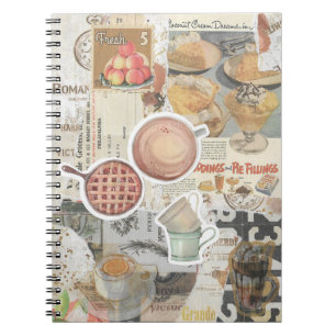 Carnet Pie & Café Ephémère Vintage Découpage