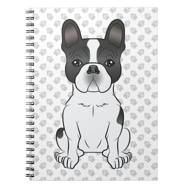 Carnet Piebald Noir Chien-taureau Français / Chien-Chiens (Devant)