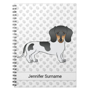 Carnet Piebald Noir Et Tan Cheveux Courte Dachshund Et Te