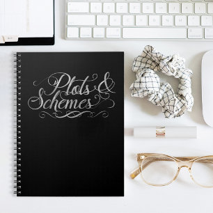 Carnet Pièces & Schémas Noir & Faux Typographie Argent
