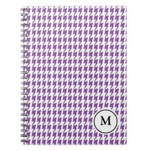 Carnet pied-de-poule pourpre et blanc de de