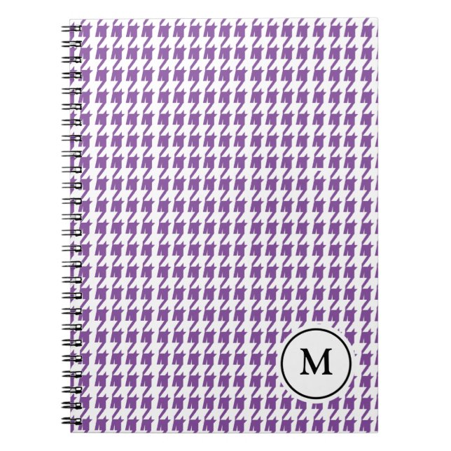 Carnet pied-de-poule pourpre et blanc de | de (Devant)