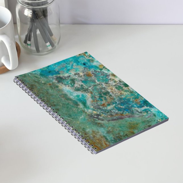 Carnet Pierre minérale Chrysocolla bleue (In Situ)
