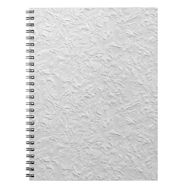 Carnet Pierre texturée blanche, Art Abstrait monochrome (Devant)