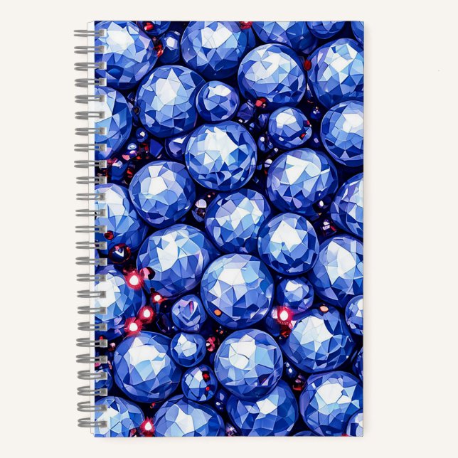 Carnet Pierres gemmes bleues scintillantes (Recto)