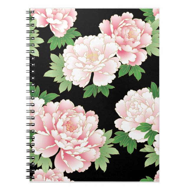 Carnet Pies roses Japonais Floral Kimono (Devant)