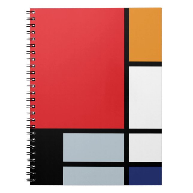 Carnet Piet Mondrian - Composition avec un grand plan rou (Devant)