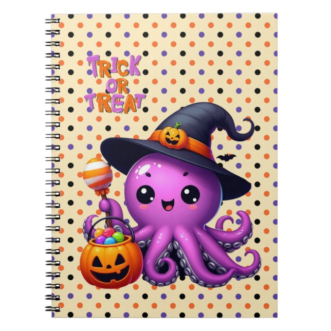 Carnet Pieuvre Halloween Trick or Treat  (Devant)
