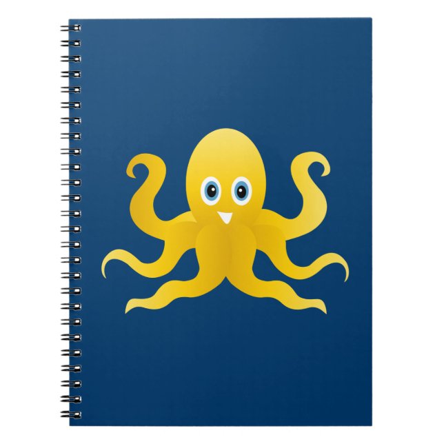 Carnet Pieuvre jaune amusante (Devant)