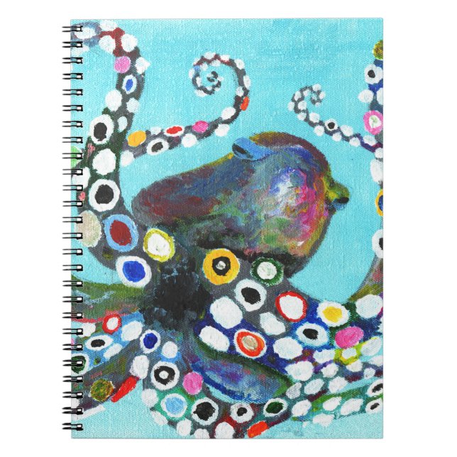 Carnet Pieuvre vibrante : Illustration acrylique (Devant)