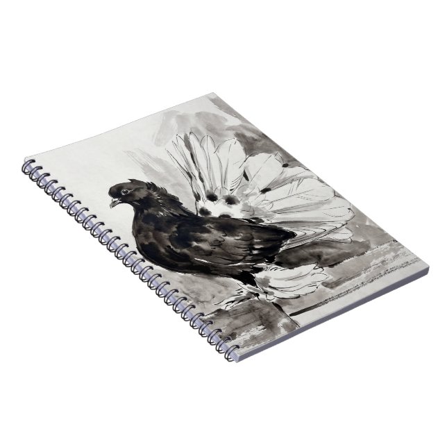 Carnet Pigeon à queue indienne Eyeliner Poule (Côté Droit)