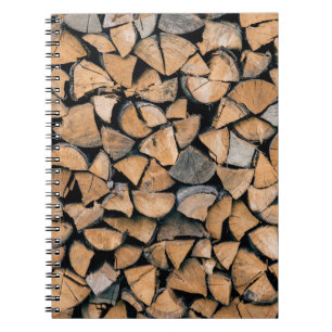 Carnet Pile de bois de chauffage brun