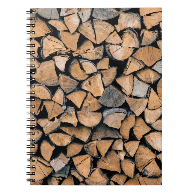 Carnet Pile de bois de chauffage brun (Devant)