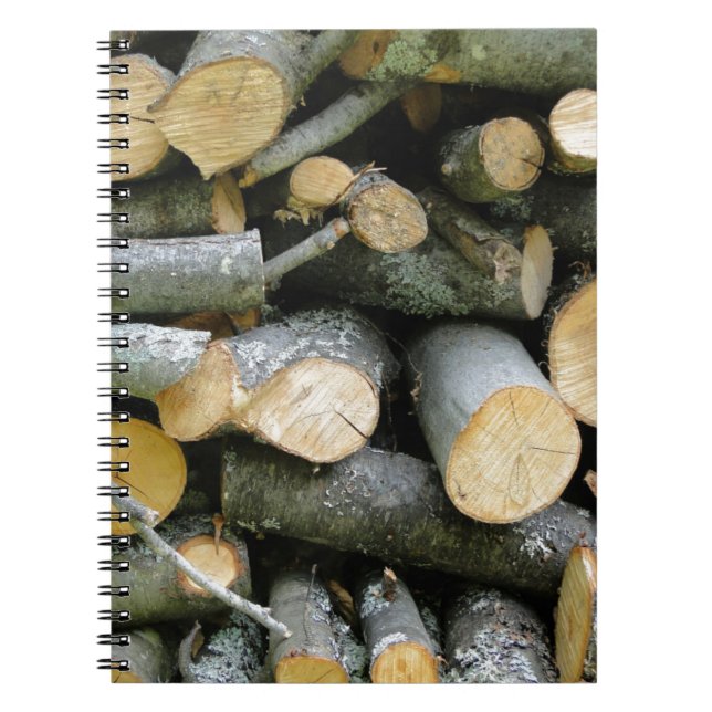 Carnet Pile de bois de chauffage coupé empilé (Devant)