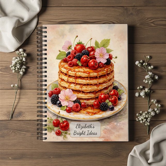 Carnet Pile de crêpes aux baies vintage (Créateur téléchargé)