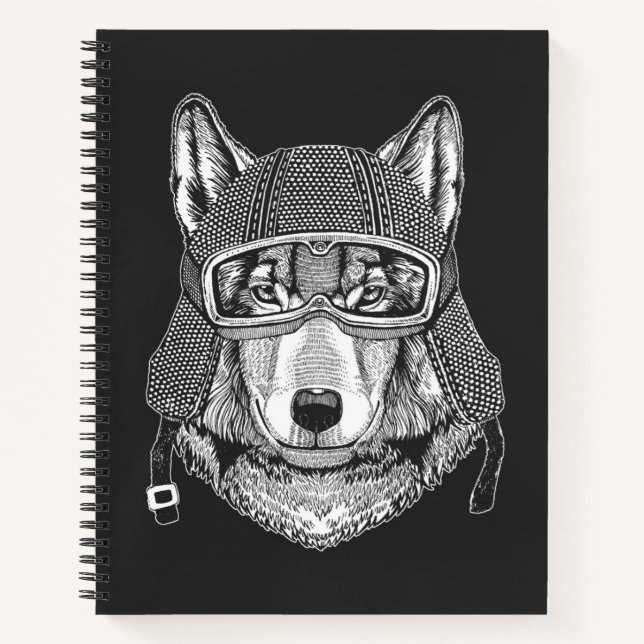 Carnet Pilote de motocyclette Wolf Dog (Devant)