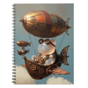 Carnet Pilote Ourson Gélifié Steampunk dans un Dirigeable