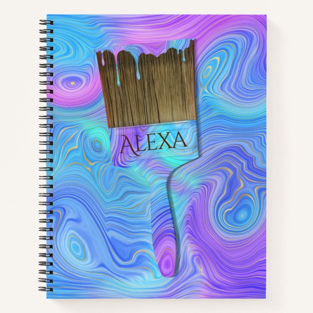 Carnet Pinceau de peinture Abstrait 3D (Devant)