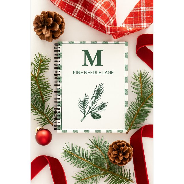 Carnet Pine Needle Lane - Gingham Rustique & Botanique (Créateur téléchargé)