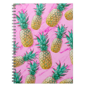 Carnet Pineapples tropicales et Pink Marble Colorful