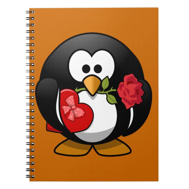 Carnet Pingouin de heureuse Sainte-Valentin (Devant)