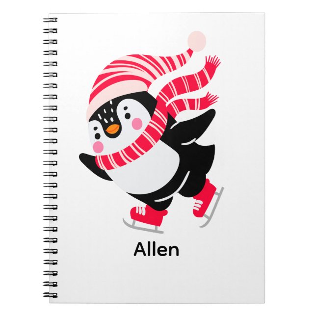 Carnet Pingouin de Noël dans un Casquette et écharpe sur  (Devant)