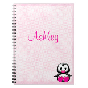 Carnet Pingouin rose mou