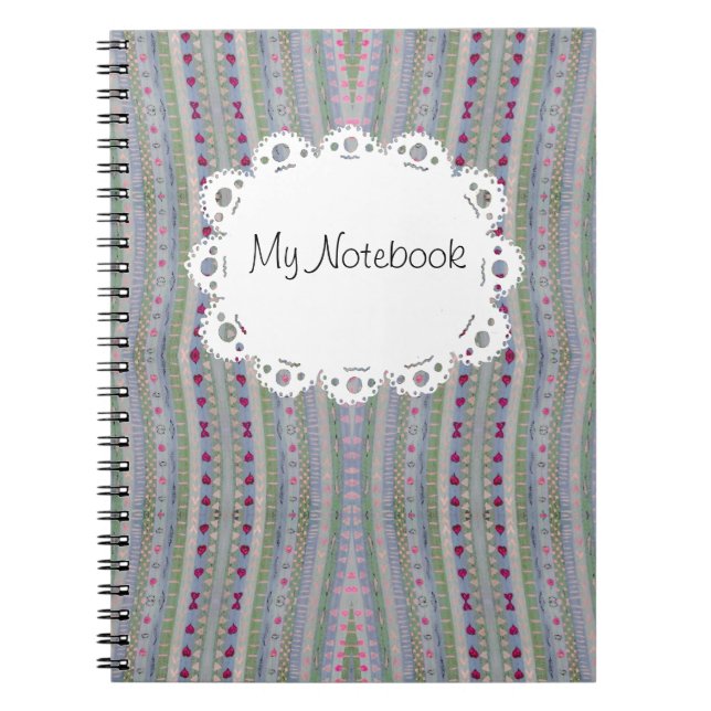 Carnet Pink and Green Pretty Hearts Motif (Devant)